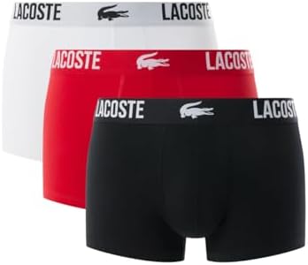 Lacoste Mens Cotton Stretch Lacoste Croc Trunks 3 pack Lacoste