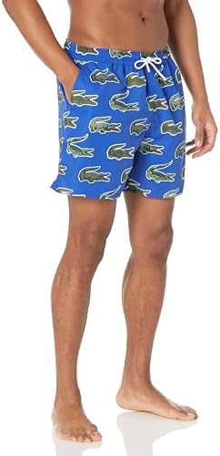 Lacoste Men's Standard Allover Croc Taffeta Swim Trunks Lacoste