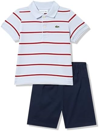 Lacoste baby-boys Short Sleeve Polo W/Shorts Giftset Lacoste