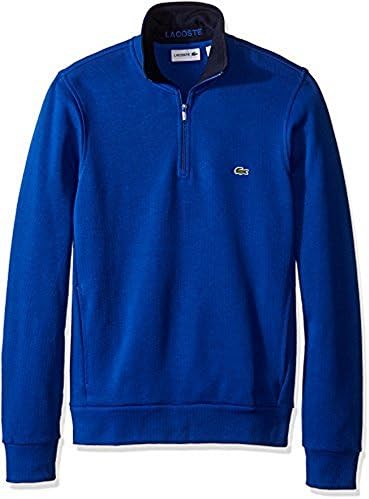 Lacoste Men's Half Zip Lightweight Sweatshirt with Logo At Neck Lacoste