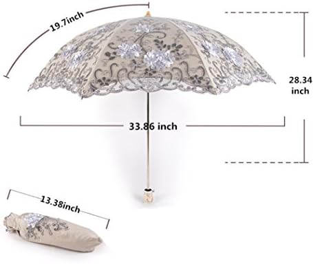 Зонт Honeystore Vintage Lace UV Sun Parasol Folding с вышивкой 3D Цветы Honeystore