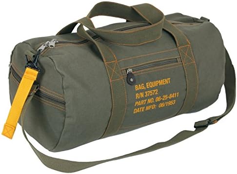 Rothco Canvas Equipment Duffle Bag – Travel & Gym Bag with Heavyweight Cotton Canvas Material – Great for Storing Gear, Clothing, and More – Olive Drab - 24" Rothco