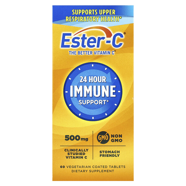 24 Hour Immune Support, 1,000 mg, 60 Vegetarian Coated Tablets (500 mg per Tablet) EsterC