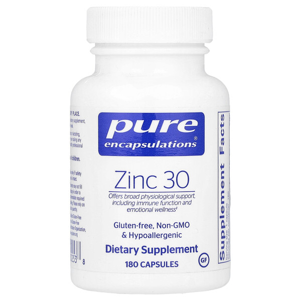 Zinc 30, 180 Capsules (Капсулы) Pure Encapsulations