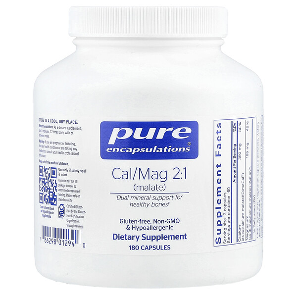 Cal/Mag 2:1 (Malate), 180 Capsules (Капсулы) Pure Encapsulations