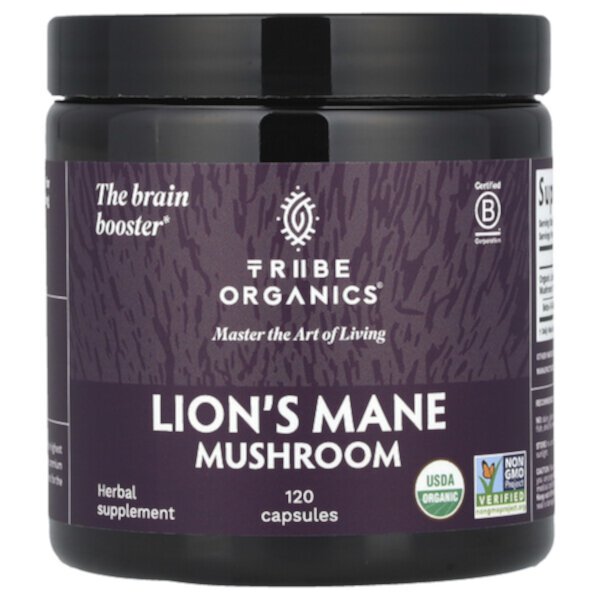 Lion's Mane Mushroom, 120 Capsules TRIBE ORGANICS