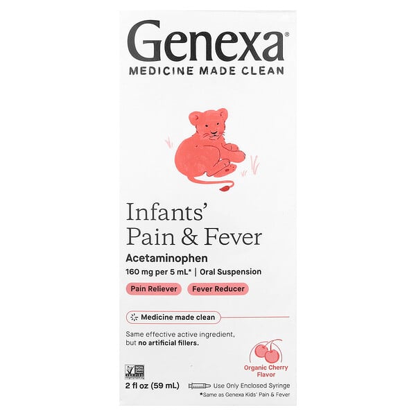 Infants' Pain & Fever, Organic Cherry , 2 fl oz (59 ml) Genexa