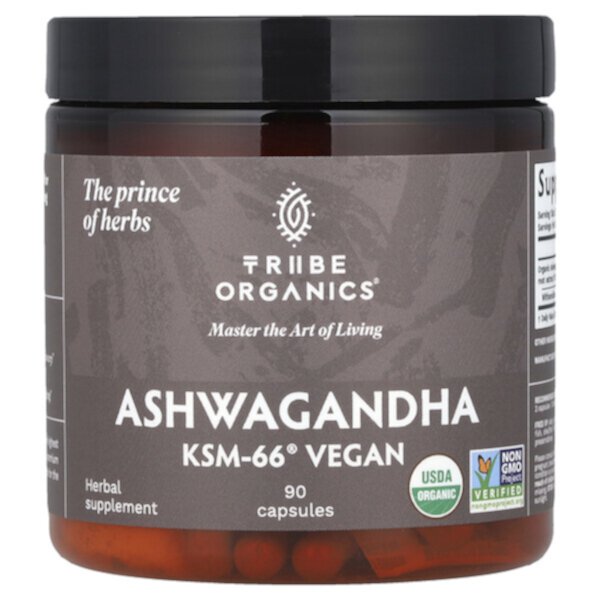 Ashwagandha KSM-66® Vegan, 90 Capsules TRIBE ORGANICS