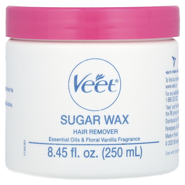 Sugar Wax Hair Remover, Essential Oils & Floral Vanilla, 14 Pieces Veet