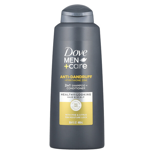 Men + Care, Anti-Dandruff 2-In-1 Shampoo + Conditioner, Pine & Citrus, 20.4 fl oz (603 ml) Dove