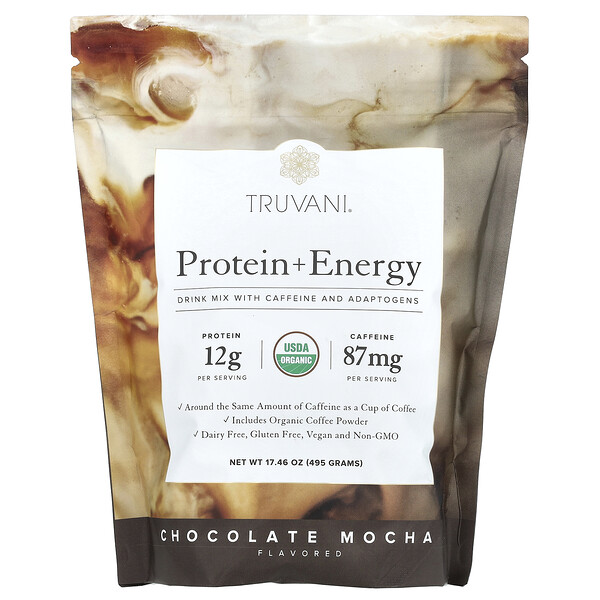 Protein + Energy, Chocolate Mocha, 17.46 oz (495 g) Truvani