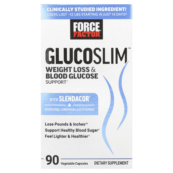 Glucoslim™, Weight Loss & Blood Glucose Support, 90 Vegetable Capsules Force Factor