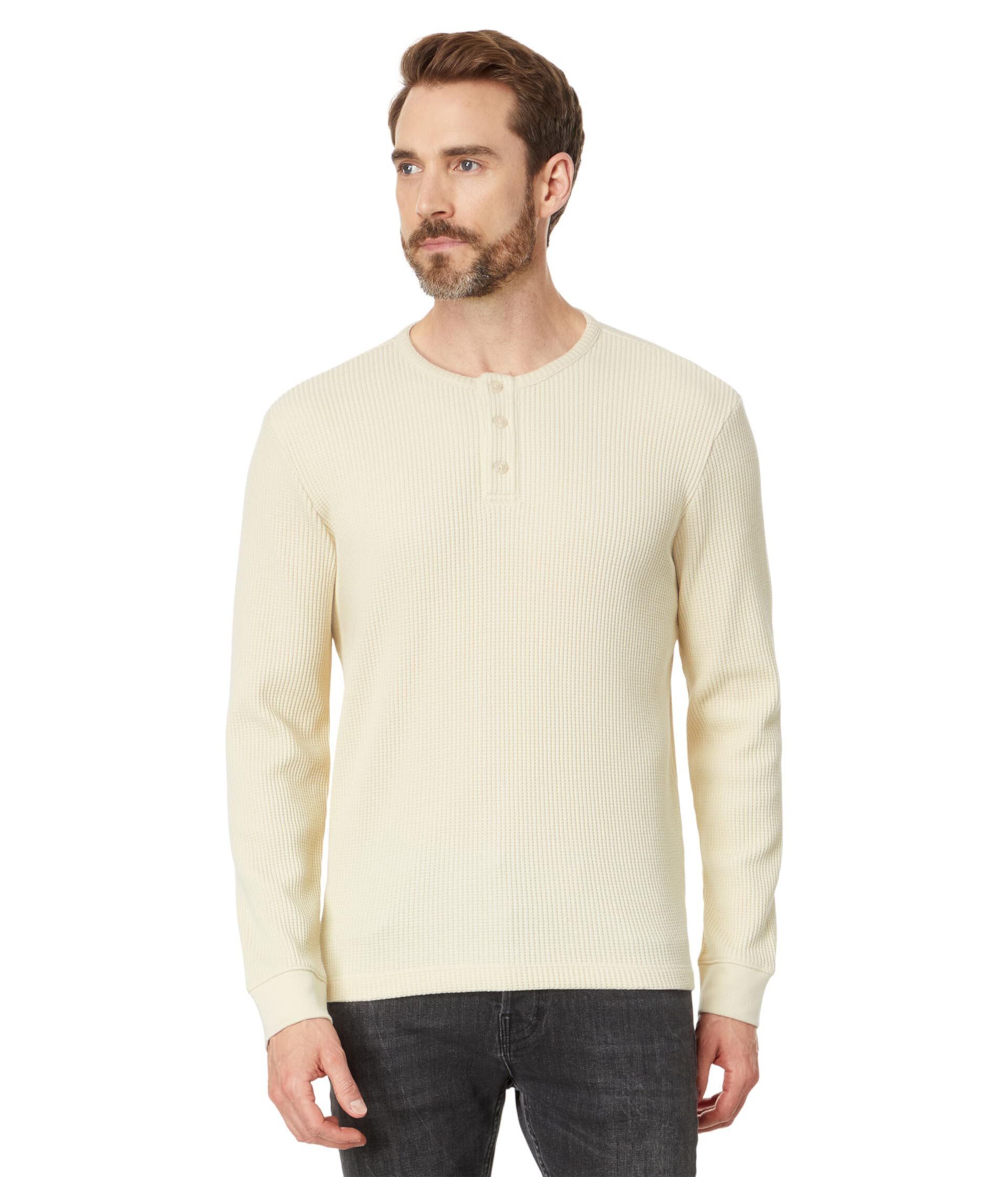 Мужская Поло рубашка Vince Chunky Waffle Long Sleeve Henley Vince