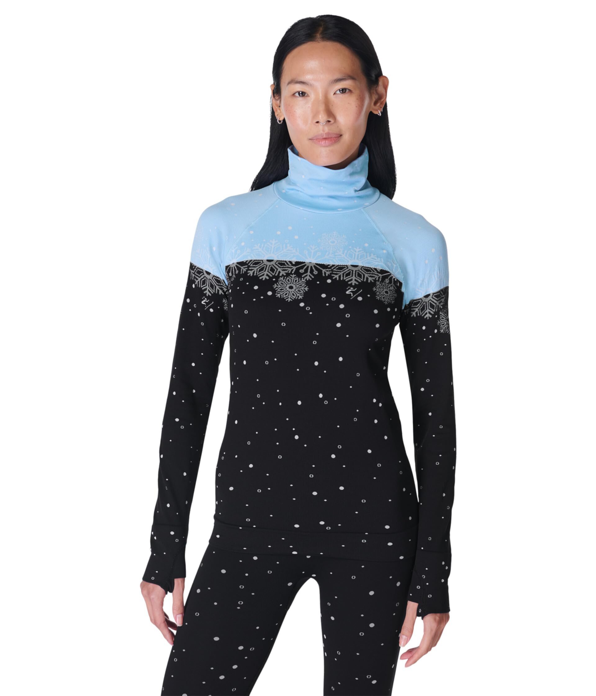 Женская Футболка Sweaty Betty Snowflake Funnel Neck Base Layer Sweaty Betty