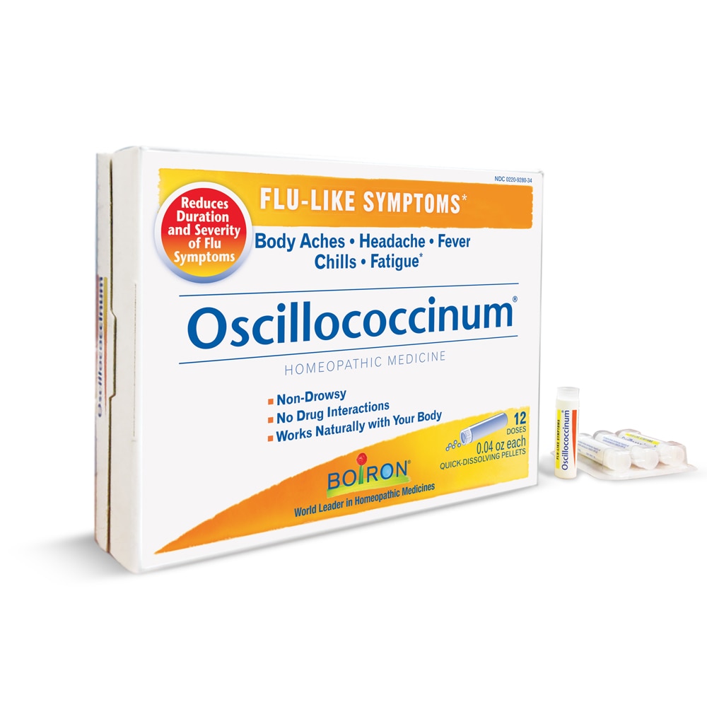 Oscillococcinum Flu-Like Symptoms - Body Aches-Headache-Fever-Chills-Fatigue -- 12 Doses Boiron