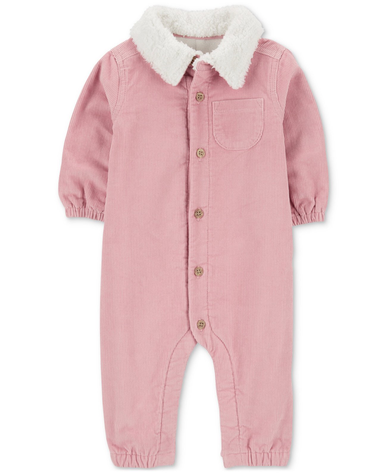 Baby Girls Cotton Corduroy & Faux-Sherpa Jumpsuit Carter's