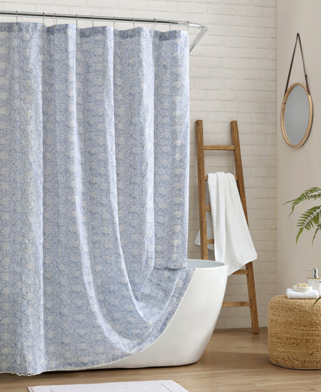 Ikat Eyelet Cotton Shower Curtain, 72" x 72" Peri