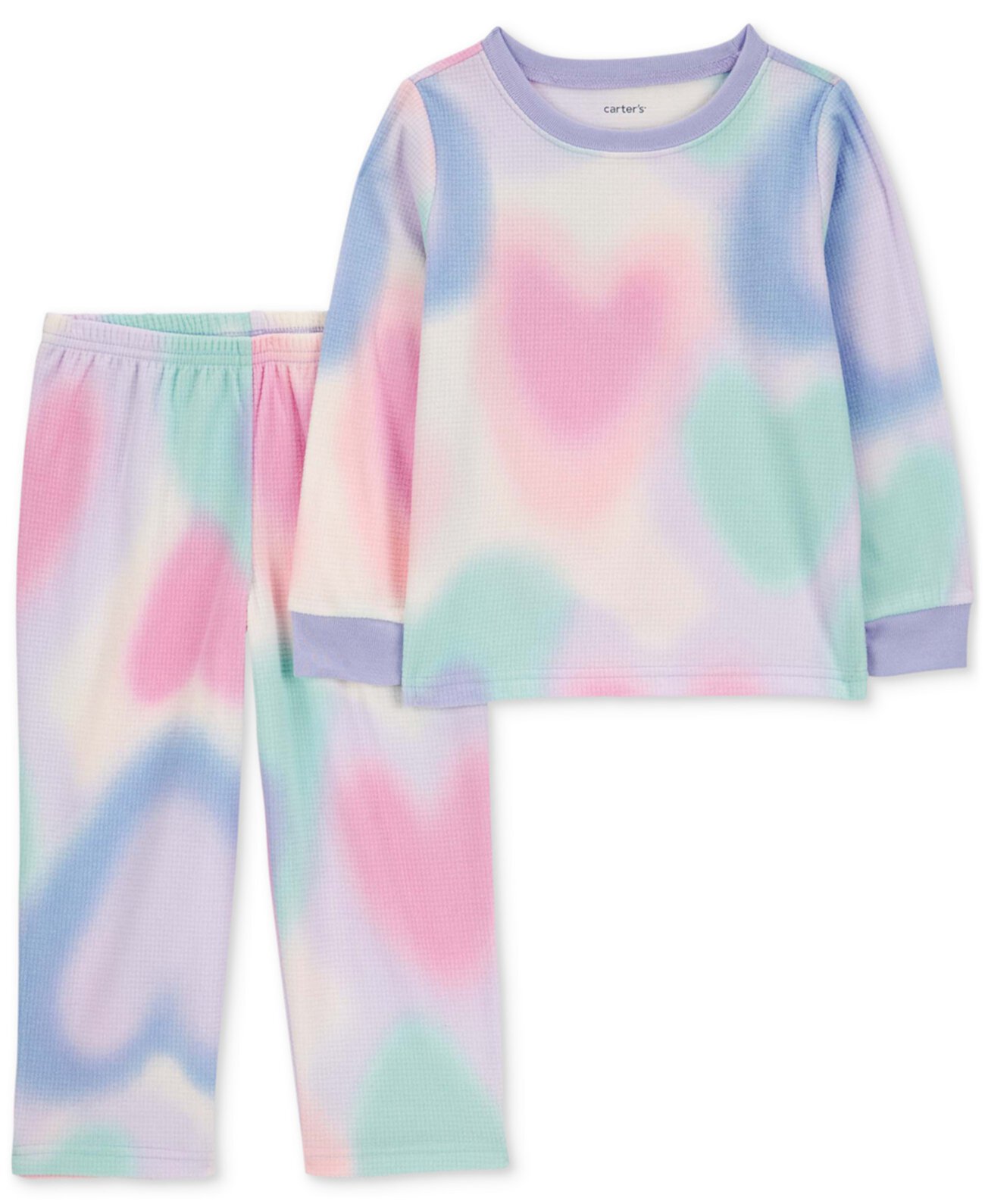 Toddler Girls Heart Space-Dye Fleece Pajamas, 2 Piece Set Carter's