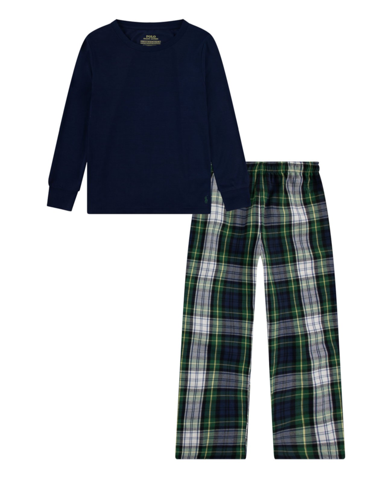 Big Boys Long Sleeve Tee and Woven Pant, 2-Piece Set Ralph Lauren