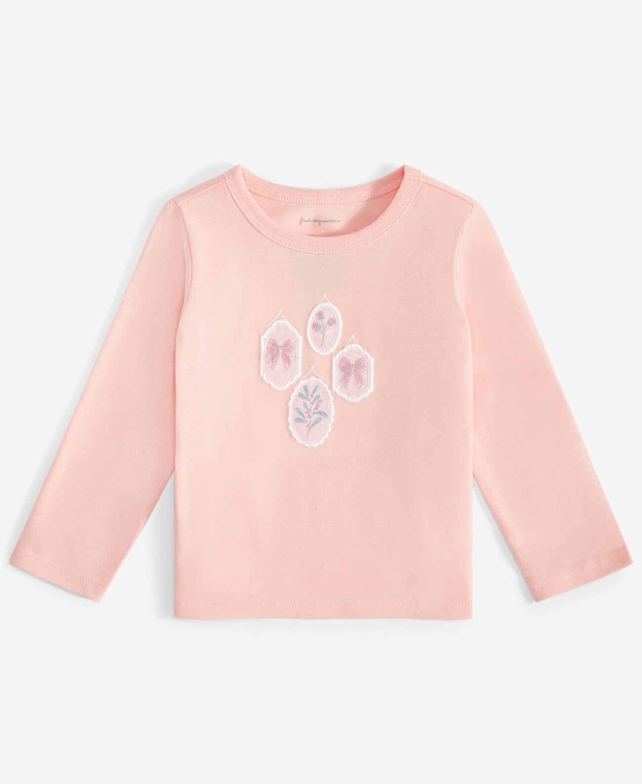 Baby Girls Delicate Stamps Graphic Long-Sleeve T-Shirt, Created for Macy's First Impressions