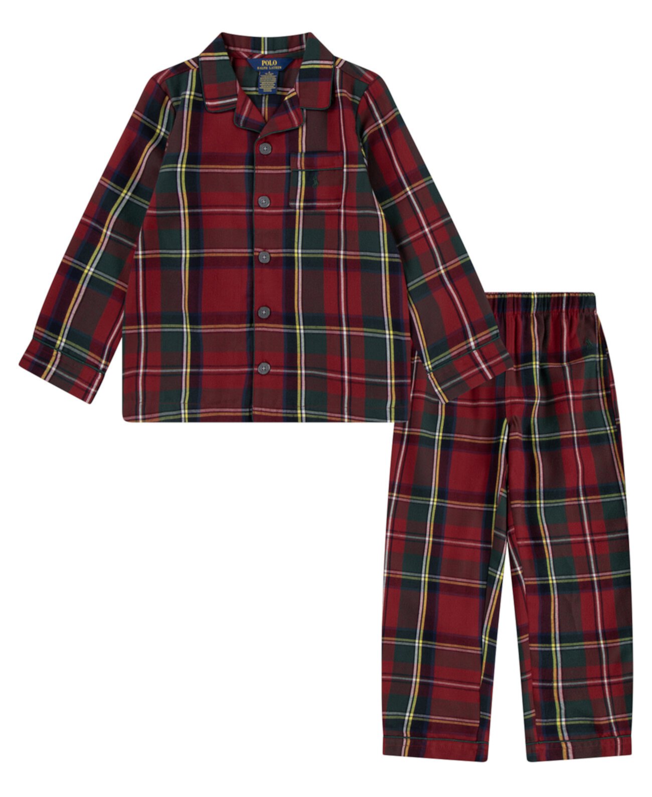 Little Boys Woven Long Sleeve Top  and Pant, 2-Piece Set Ralph Lauren