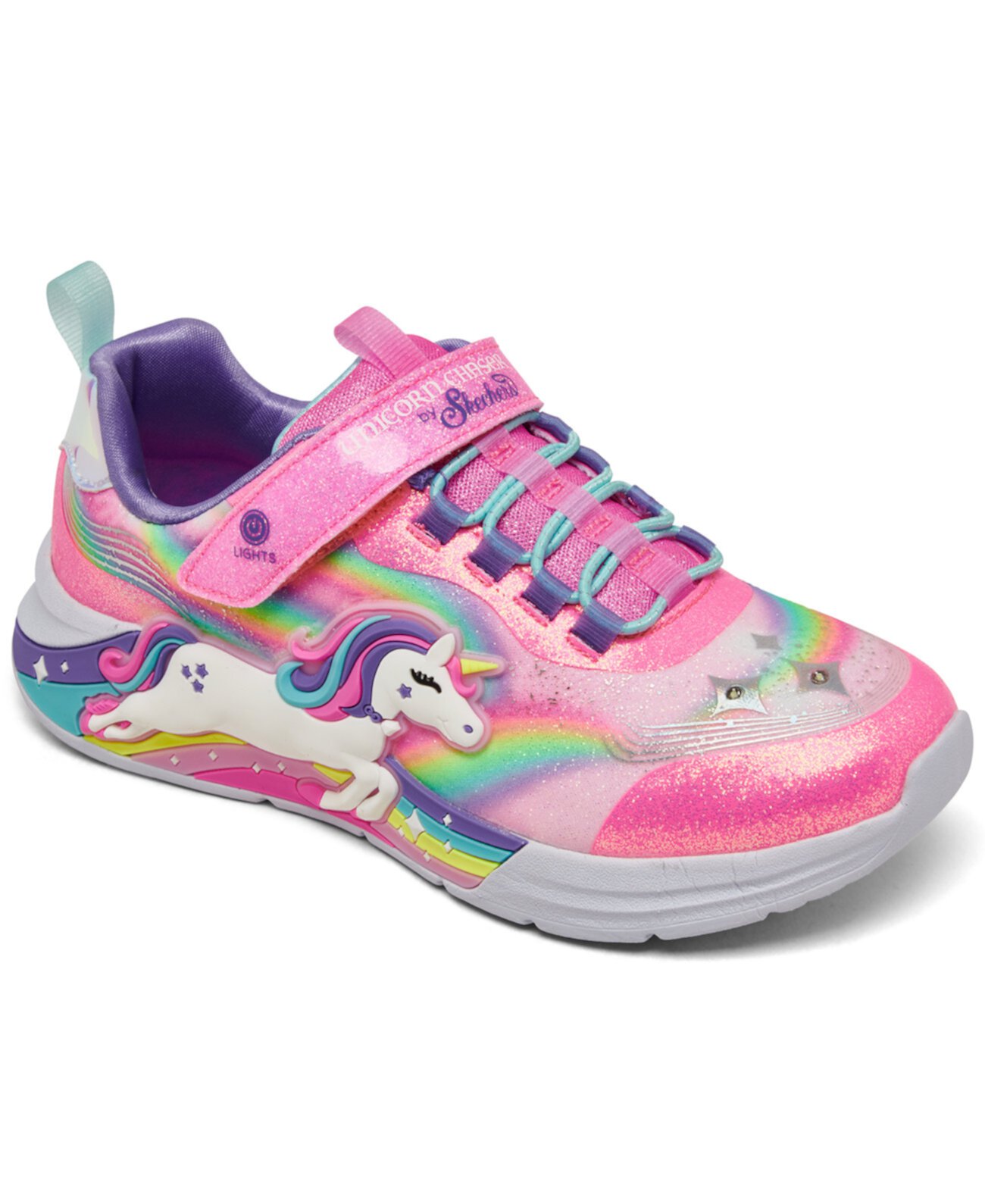 Светящиеся кроссовки SKECHERS S-Lights Unicorns для девочек с застежкой Skechers