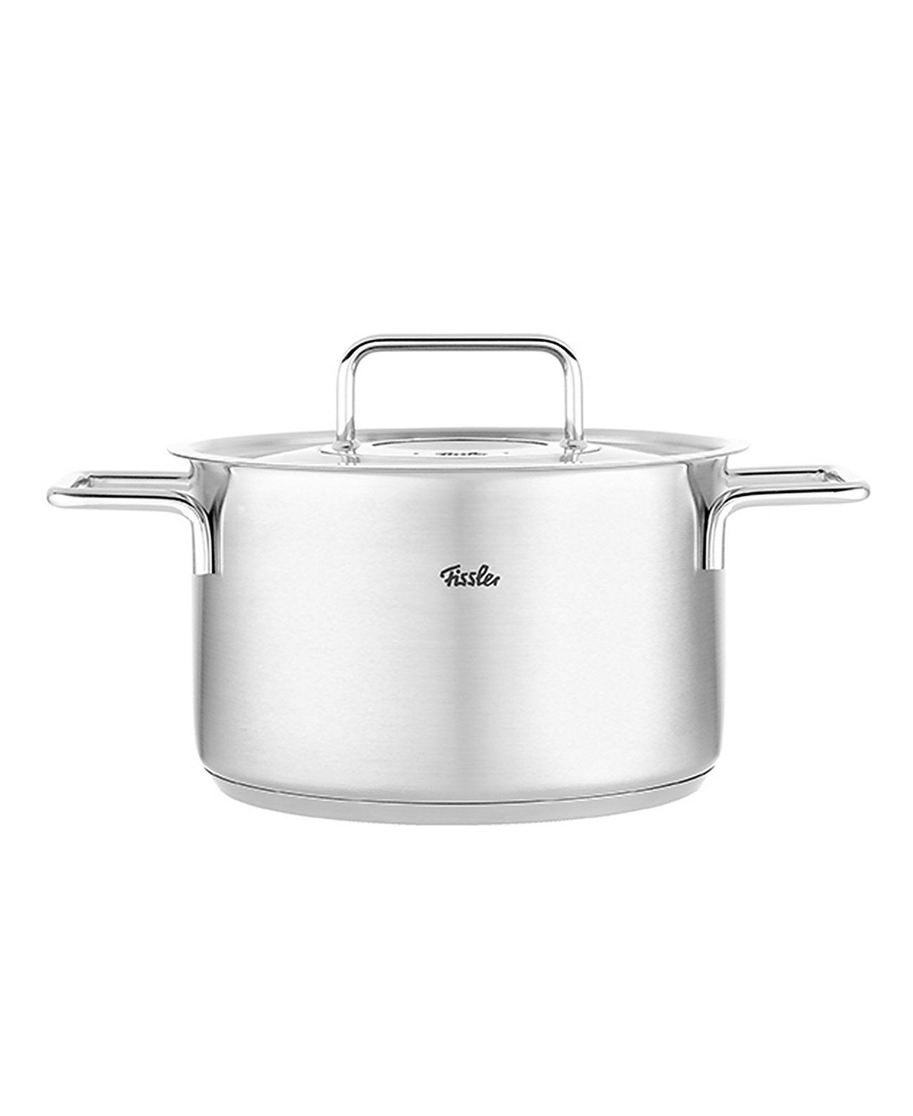 Pure Collection Stainless Steel 2.2 Quart Stock Pot with Metal Lid Fissler