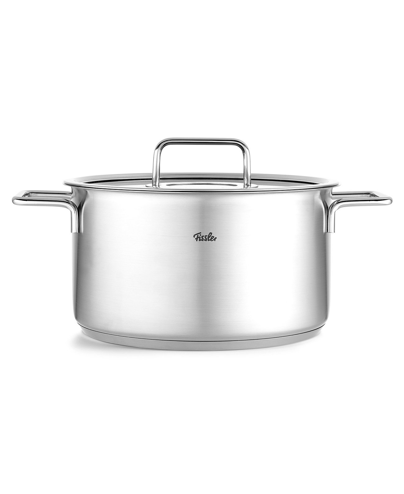 Pure Collection Stainless Steel 6.7 Quart Stock Pot with Glass Lid Fissler