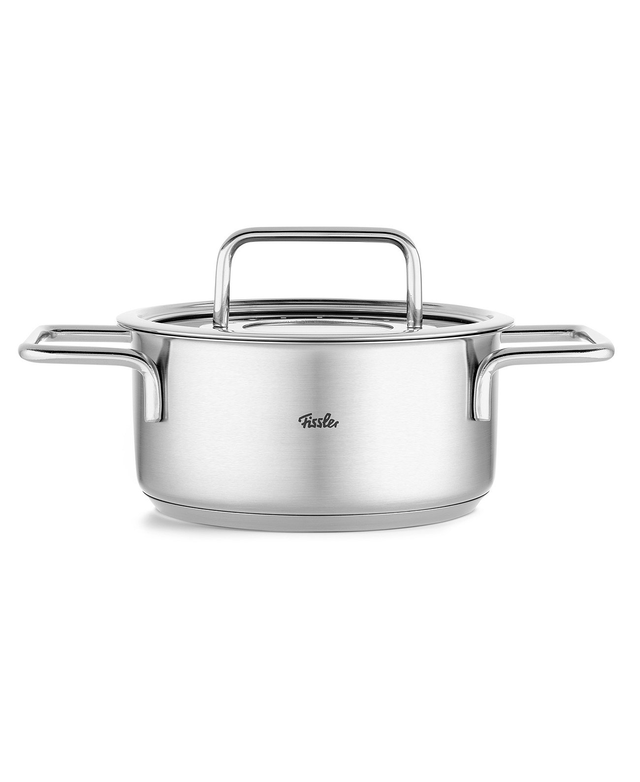 Pure Collection Stainless Steel 2.2 Quart Stock Pot with Glass Lid Fissler