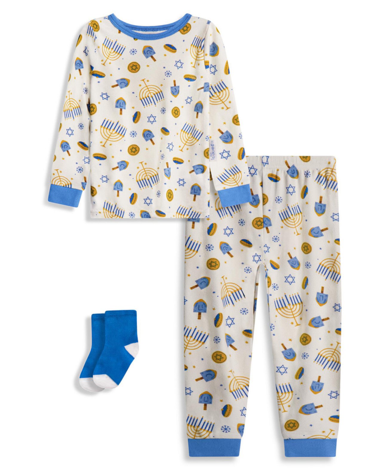 Baby Boys and Toddler Snug Fit Hanukkah 3-Piece Pajama Set Max & Olivia