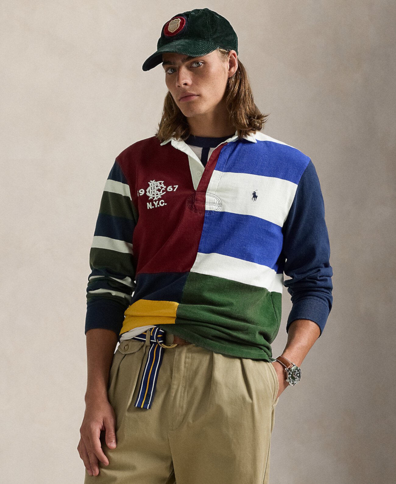 Мужская Повседневная рубашка Polo Ralph Lauren Classic-Fit с патчворком Polo Ralph Lauren