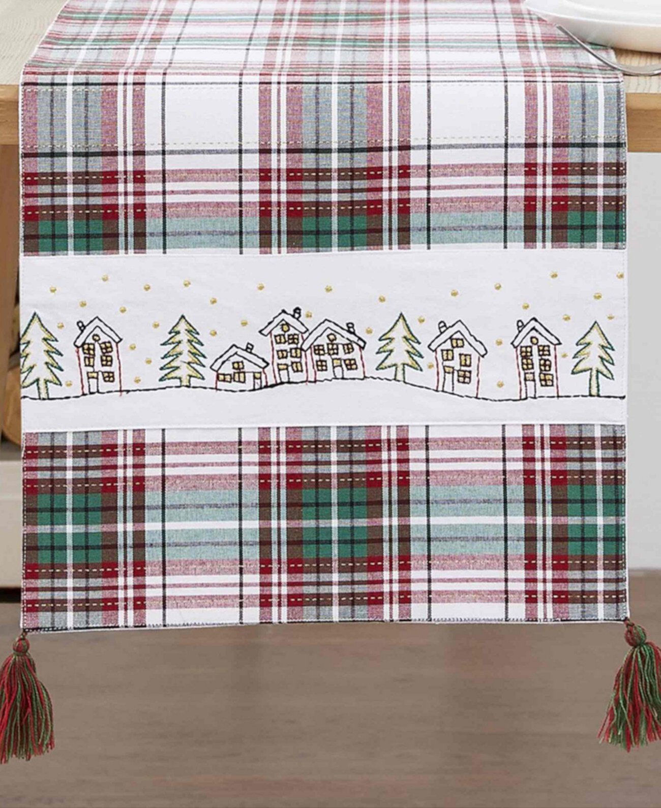 Holiday Cotton Plaid Runner, 13" x 72" Avanti