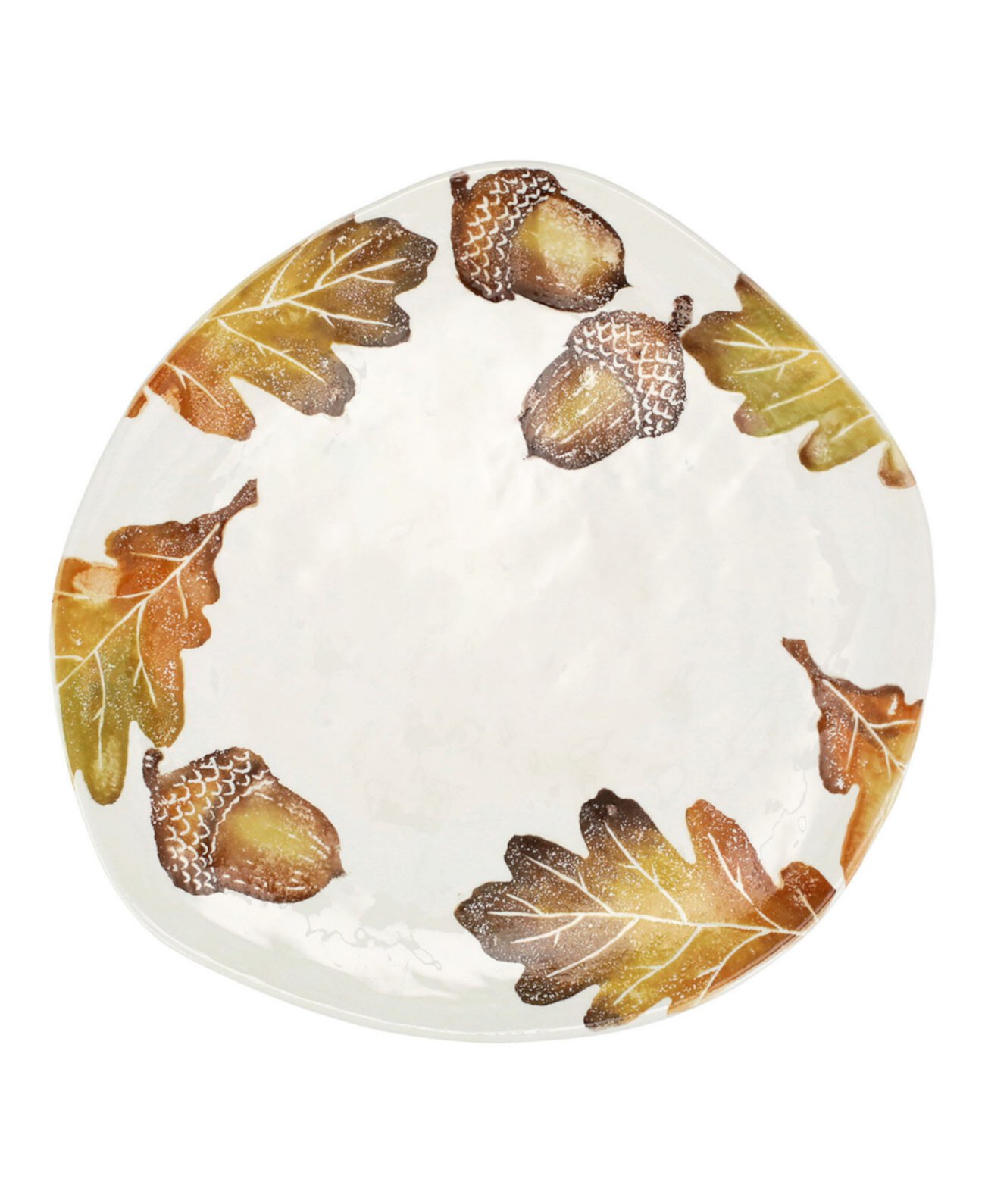 Autunno Acorns Oak Leaves Oblong Platter VIETRI