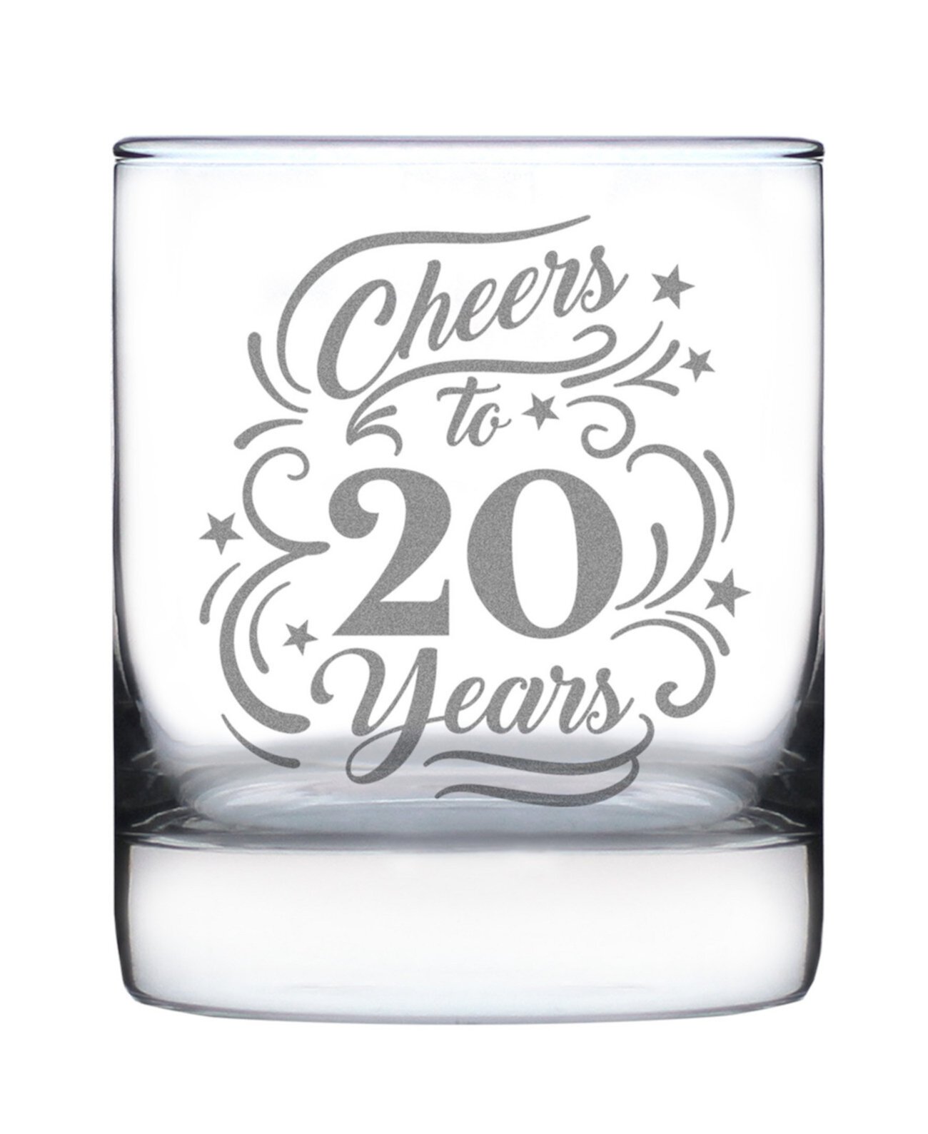 Cheers to 20 Years - Whiskey Rocks Glass Bevvee