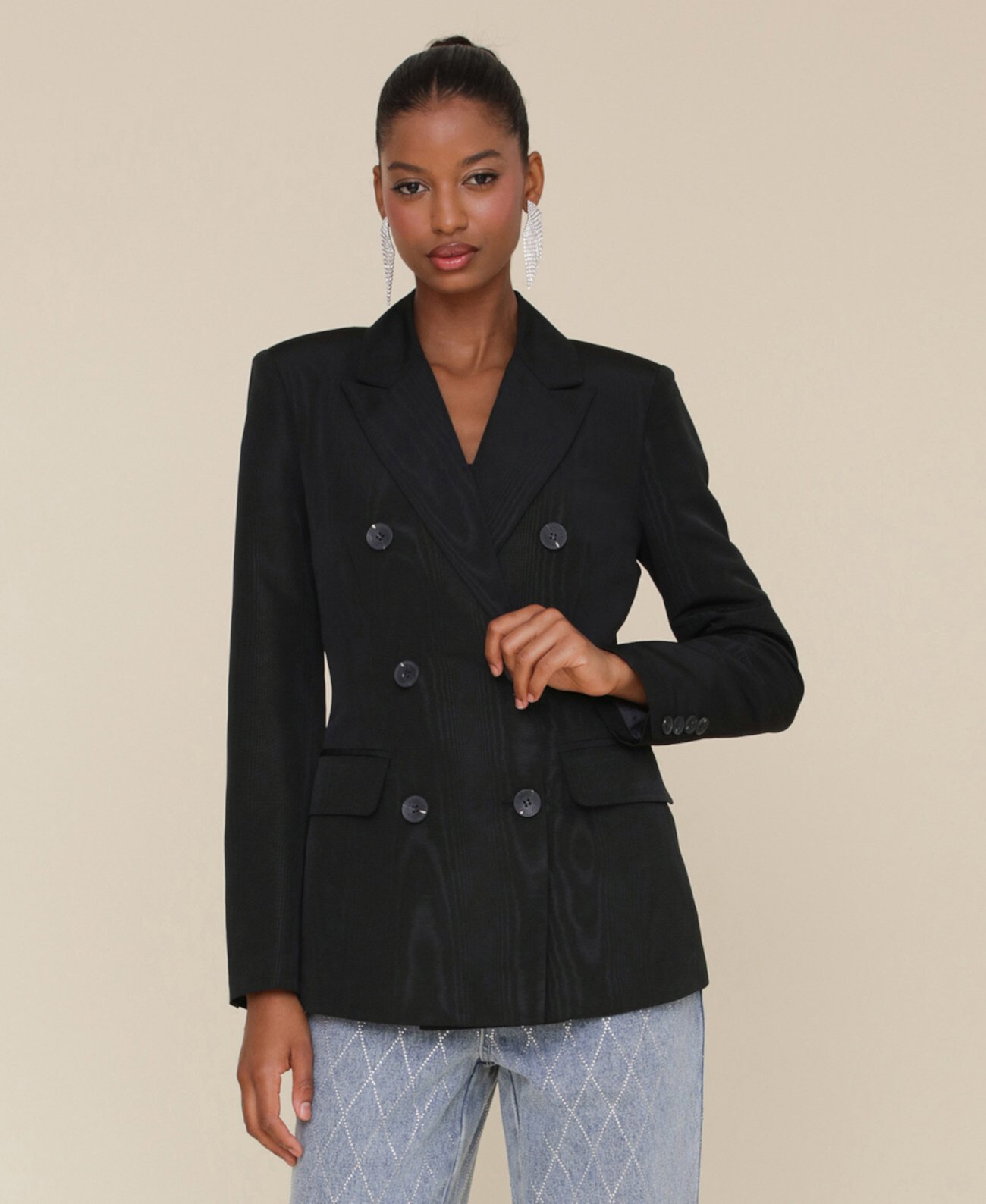 Women's Shaped Double-Breasted Blazer Avec Les Filles