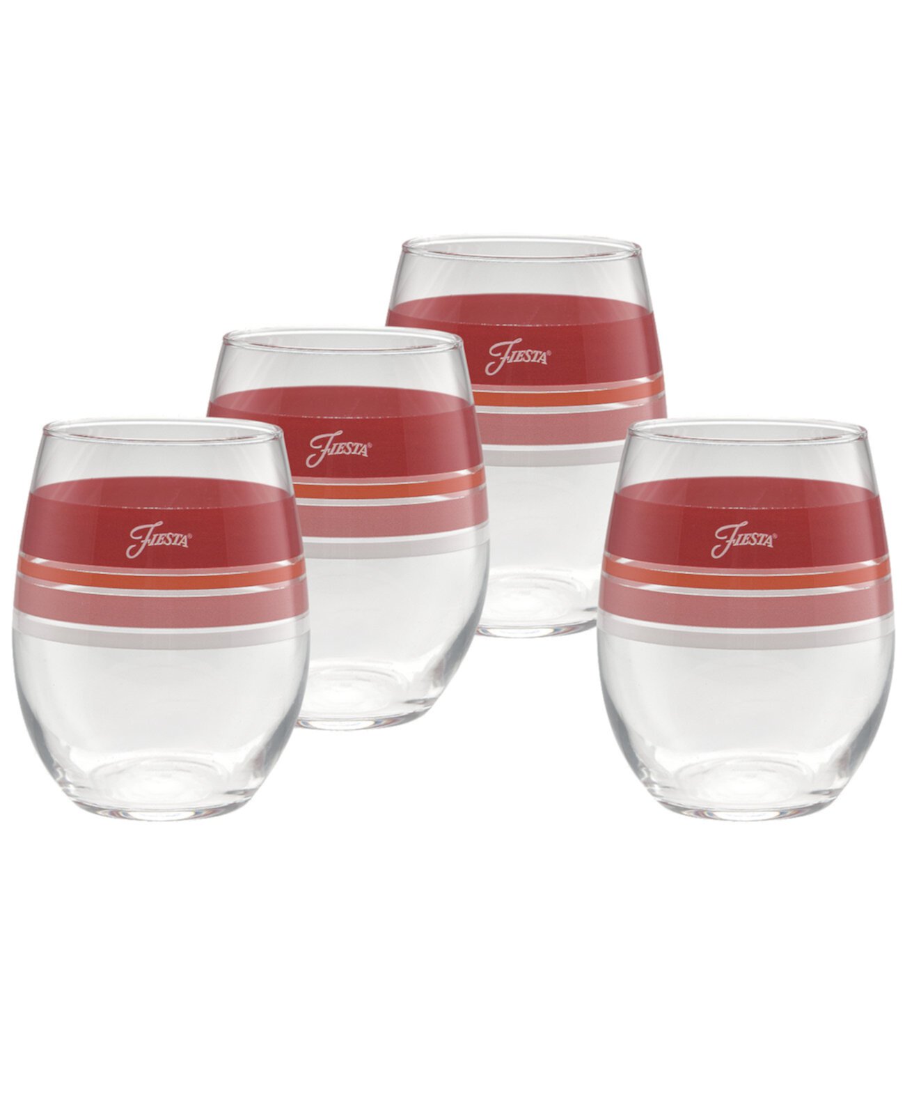 Sunset Horizon Edgeline Stemless Wine Glass, Set of 4 FIESTA