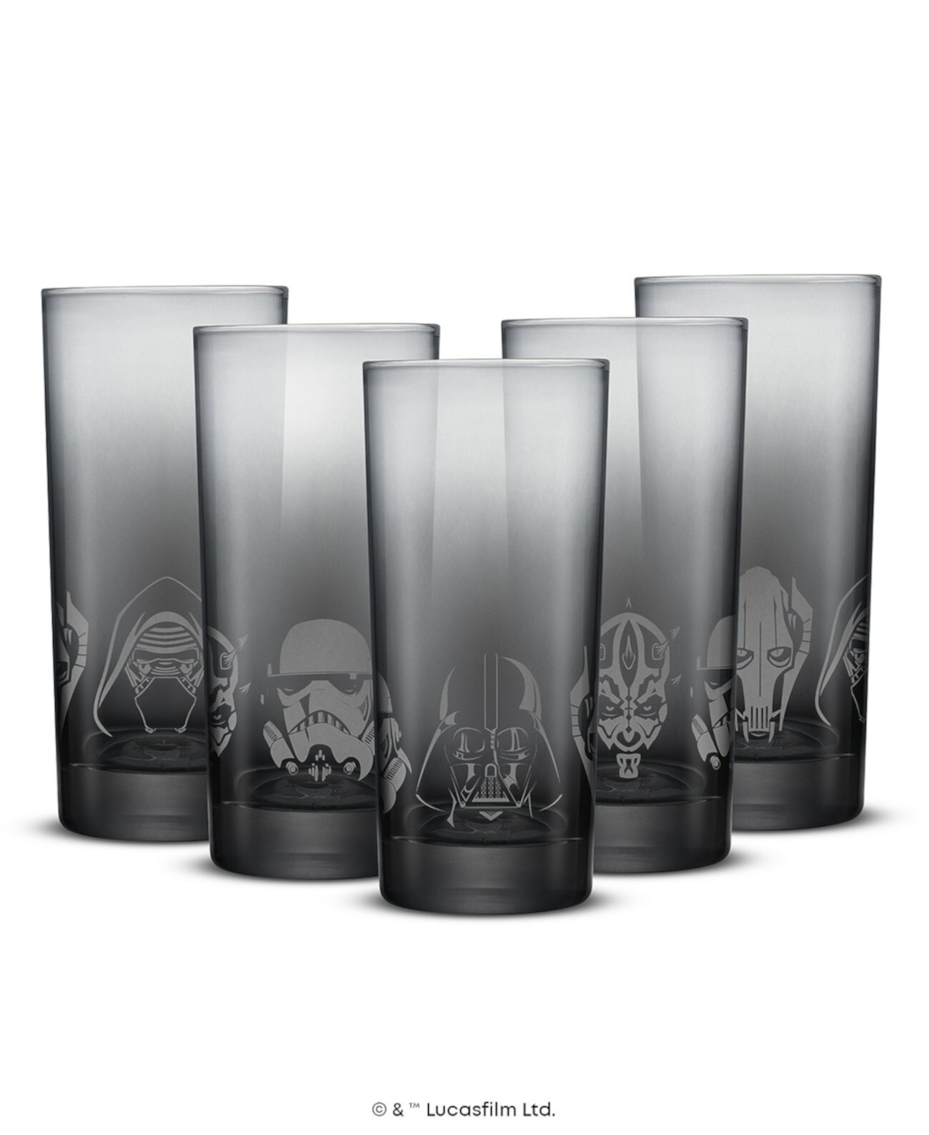 Star Wars Dark Side Tall Drinking Glasses, Set of 4 JoyJolt