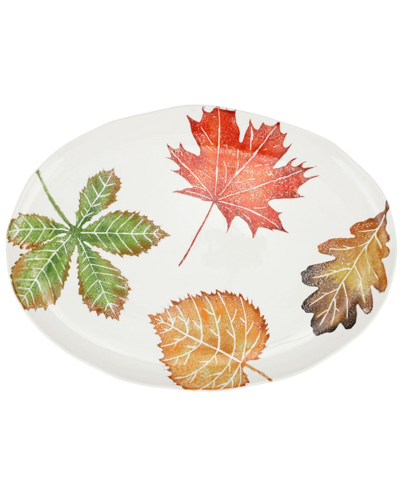 Autunno Assorted Leaves Large Oval Platter VIETRI