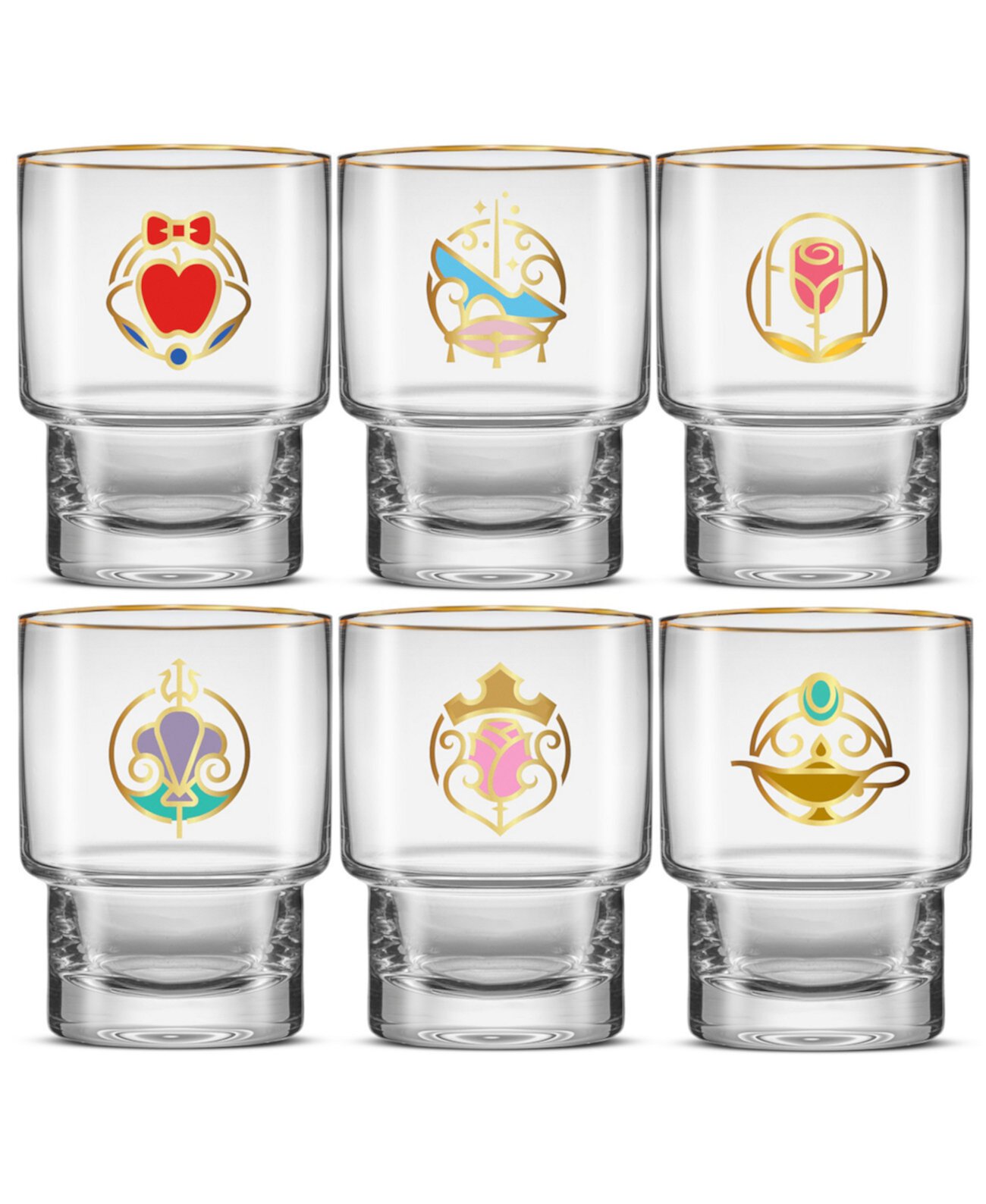 Disney Princess Iconic Short Drinking Glasses, Set of 6 JoyJolt