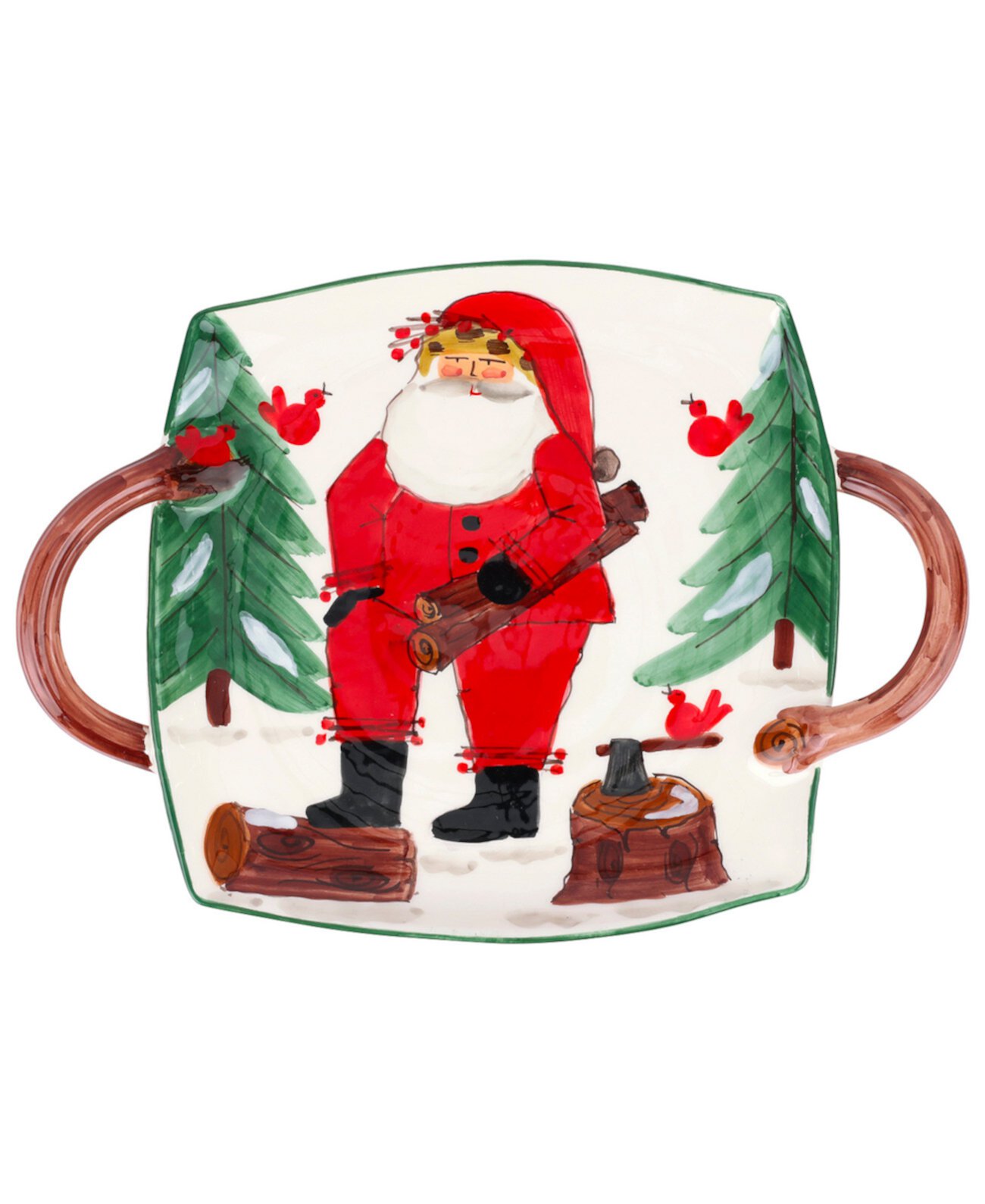 Old St. Nick Handled Square Platter VIETRI