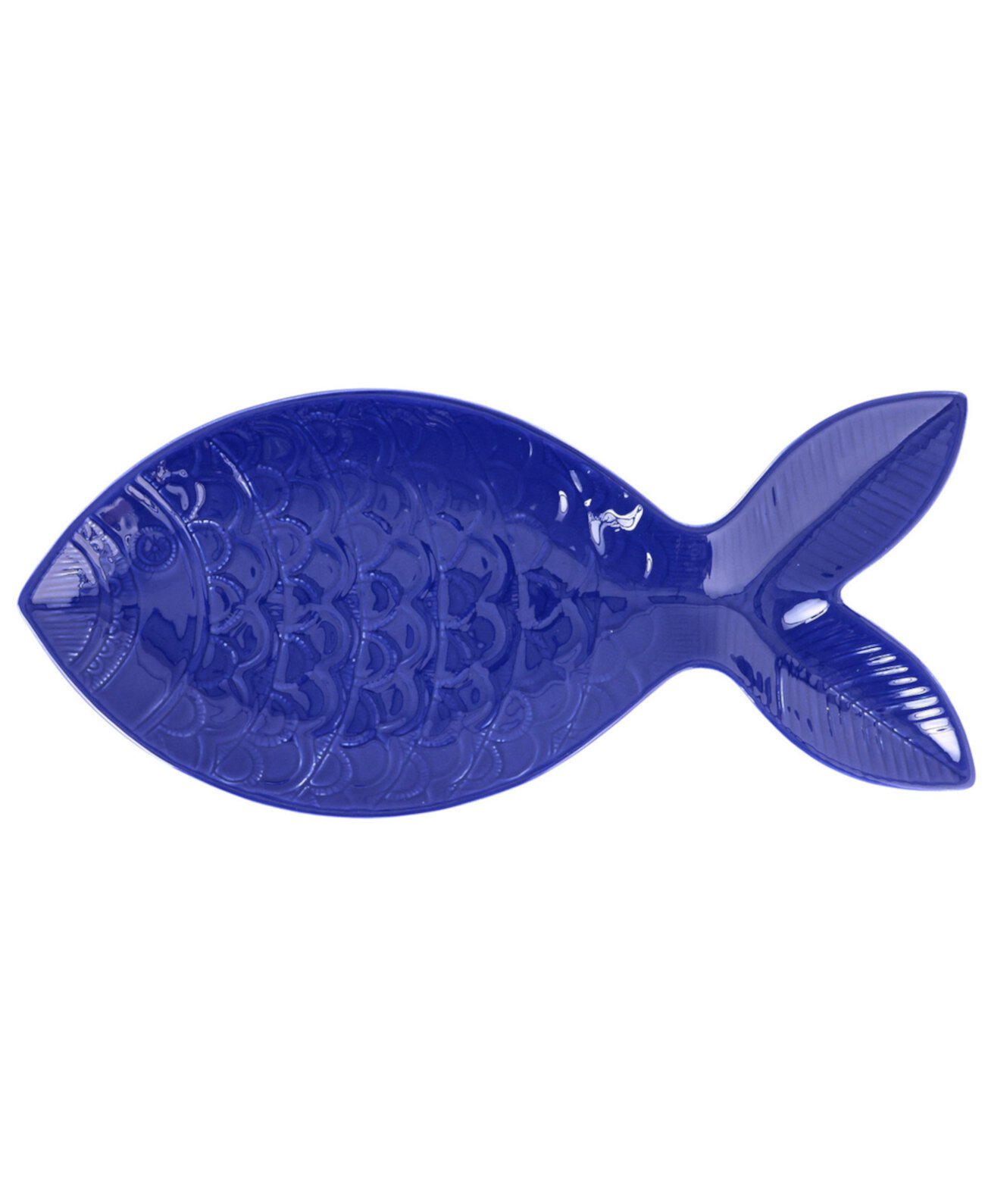 Santorini Large Cobalt Figural Fish Platter VIETRI