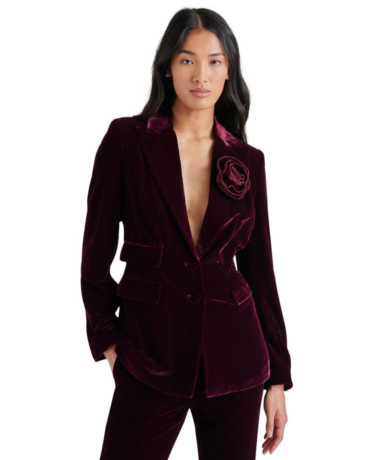 Women's Merene Velvet Rosette Blazer Steve Madden