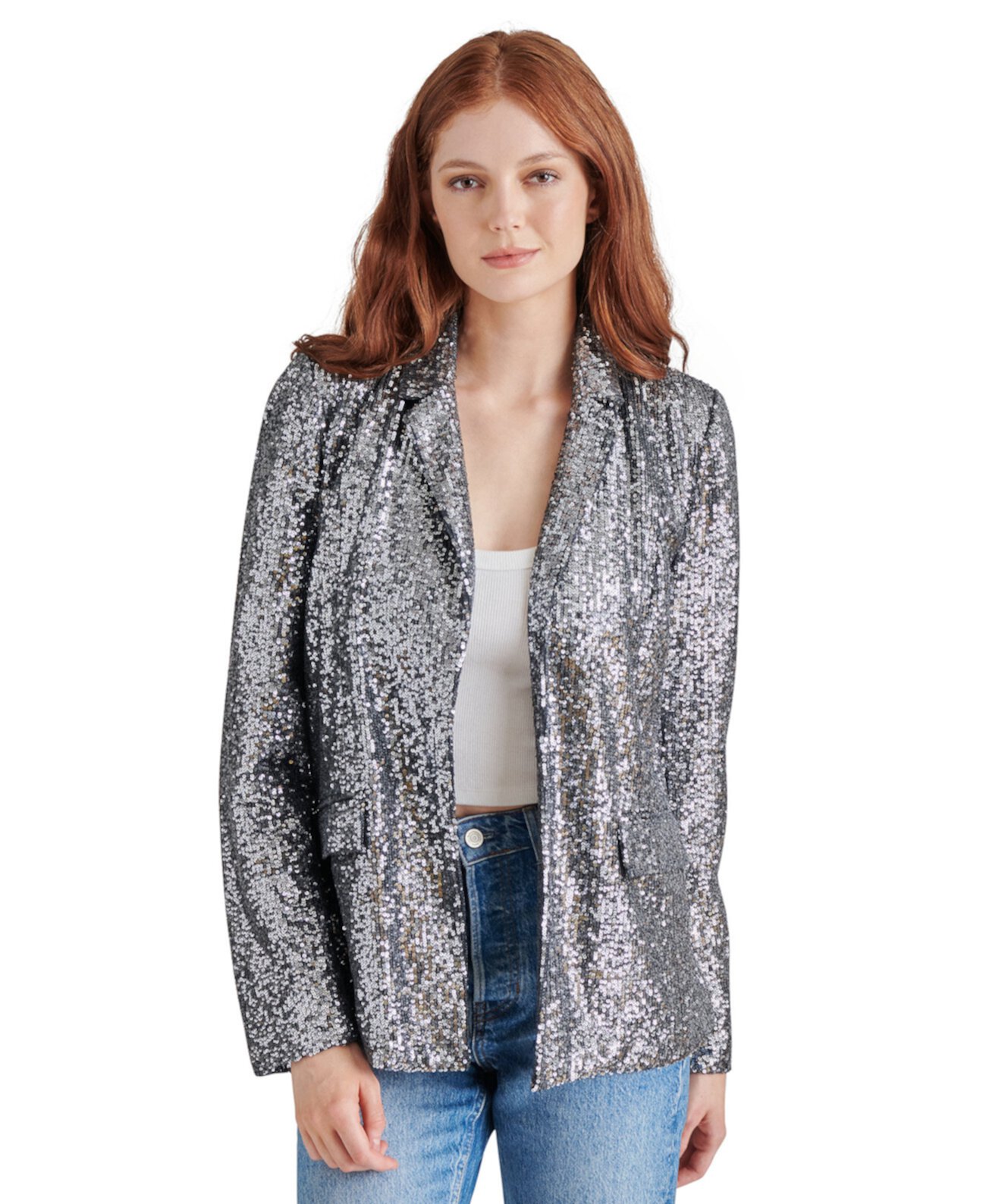 Women's Payton Sequined Boyfriend Blazer Steve Madden