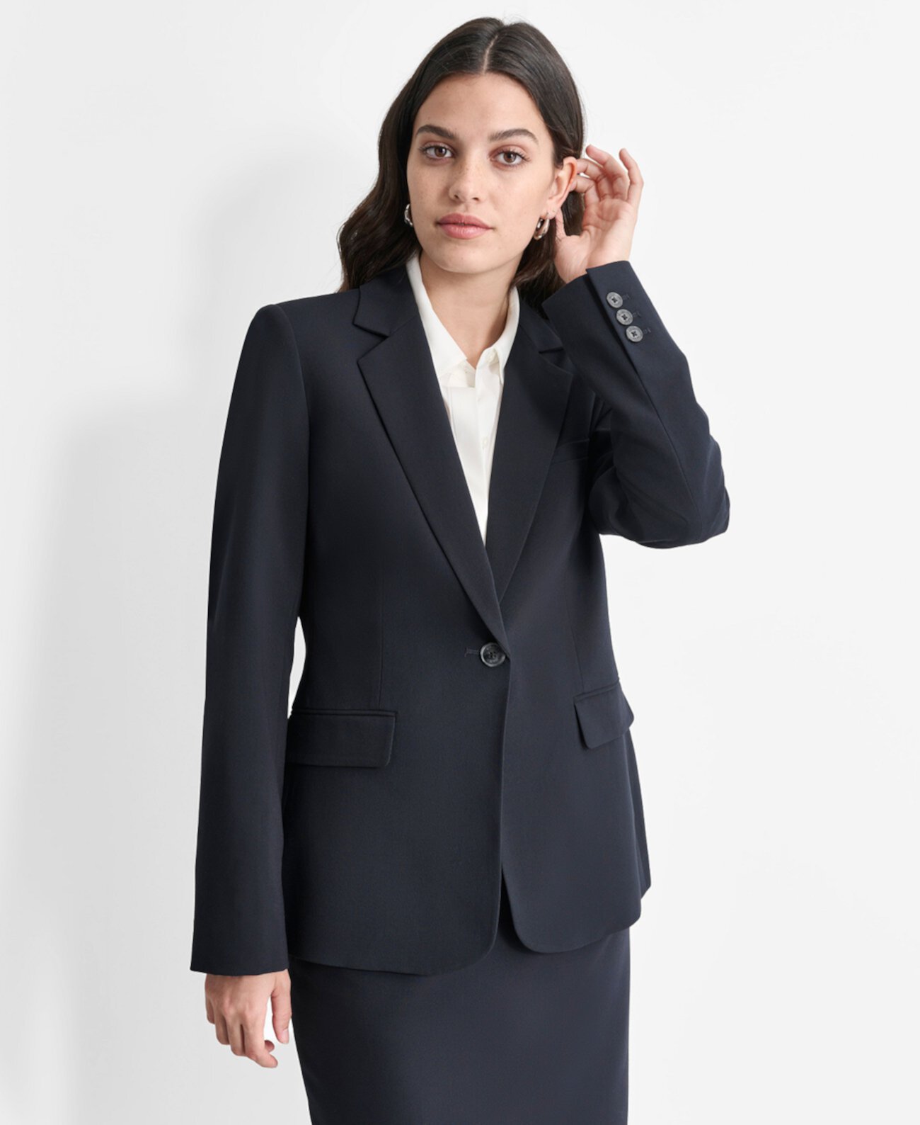 Women’s Single-Button-Front Long-Sleeve Jacket DKNY