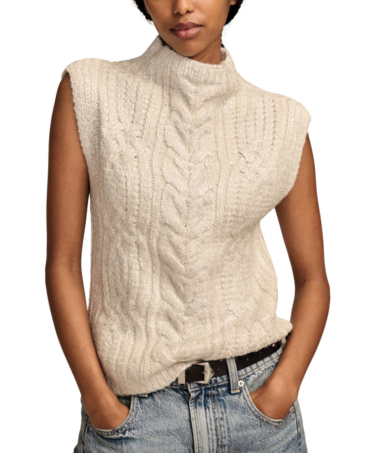 Женский Свитер Lucky Brand Metallic Cable-Knit Lucky Brand