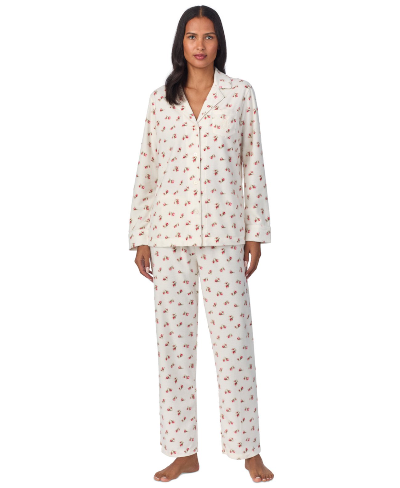 Женские Пижамы LAUREN Ralph Lauren Petite Printed Fleece Pajama Set LAUREN Ralph Lauren