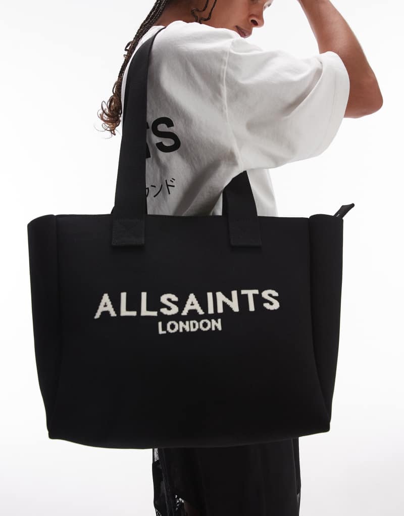 Сумка тоут AllSaints Izzy среднего размера черная AllSaints