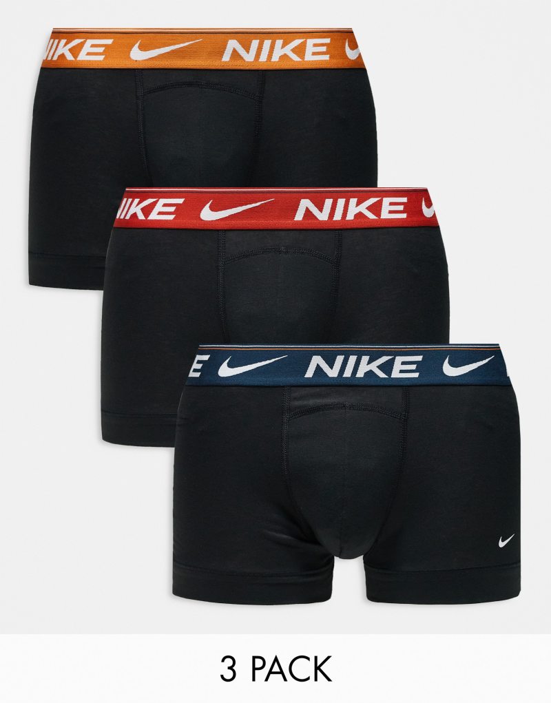 Мужские Боксеры Nike Dri-FIT Ultra Comfort 3 шт. с цветным поясом оранжевого/красного/темно-синего цвета Nike