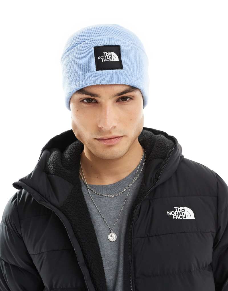 Шапка бини The North Face Big Box в цвете васильковый The North Face