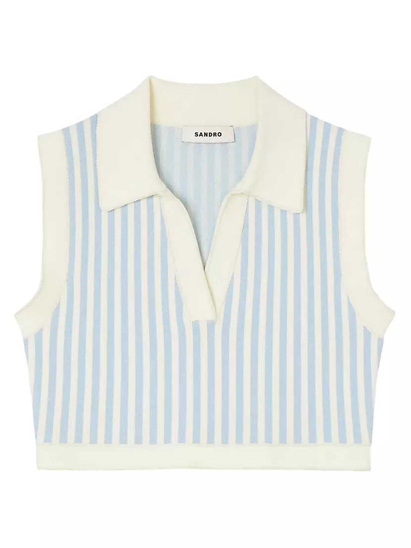 Женский Свитер Sandro Cropped Striped Sandro